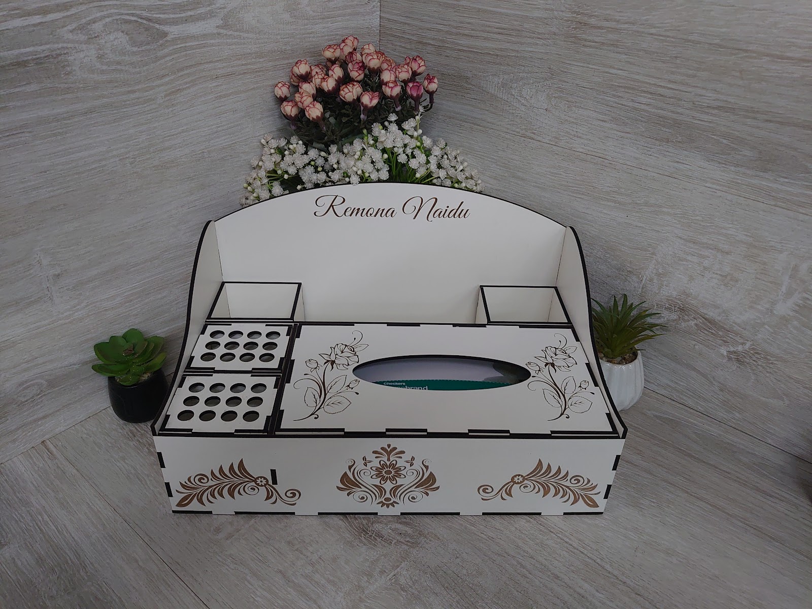 Engraved personalized organizer box