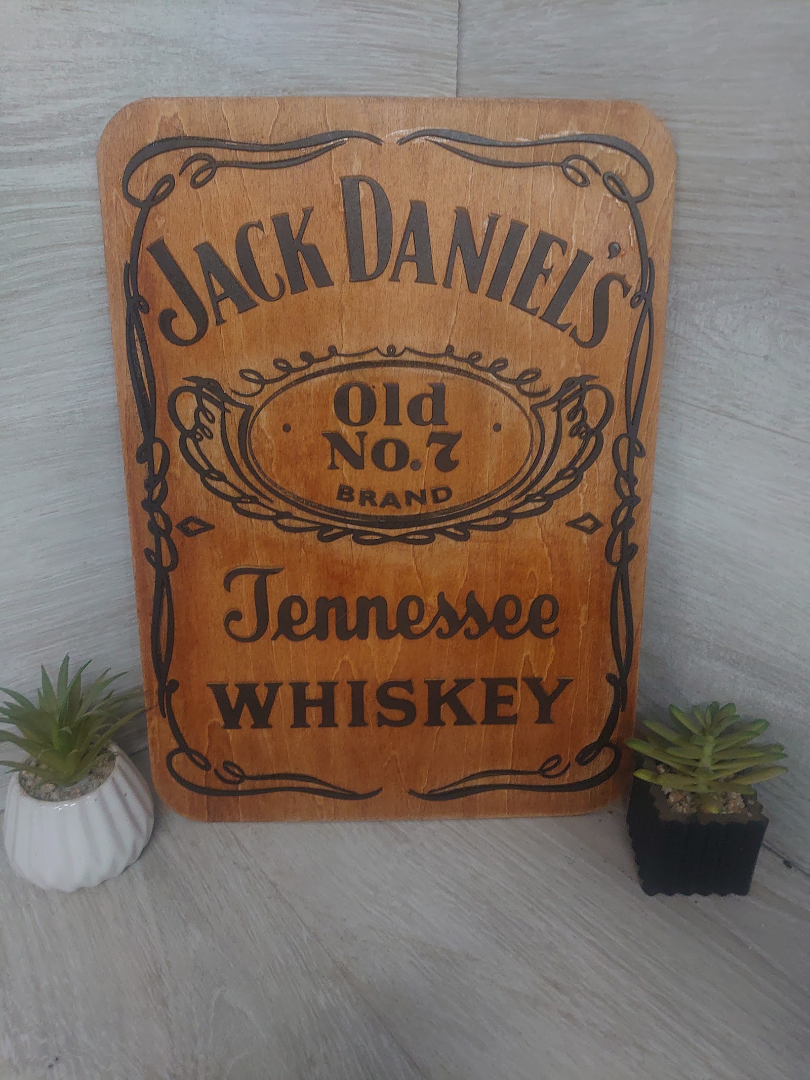 Engraved wood bar sign